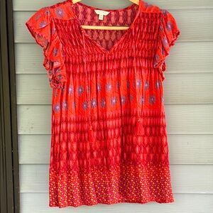 Lucky Brand Short Sleeve Blouse